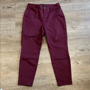 Talbots Maroon Burgundy Jeggings Curvy Jeans 10p